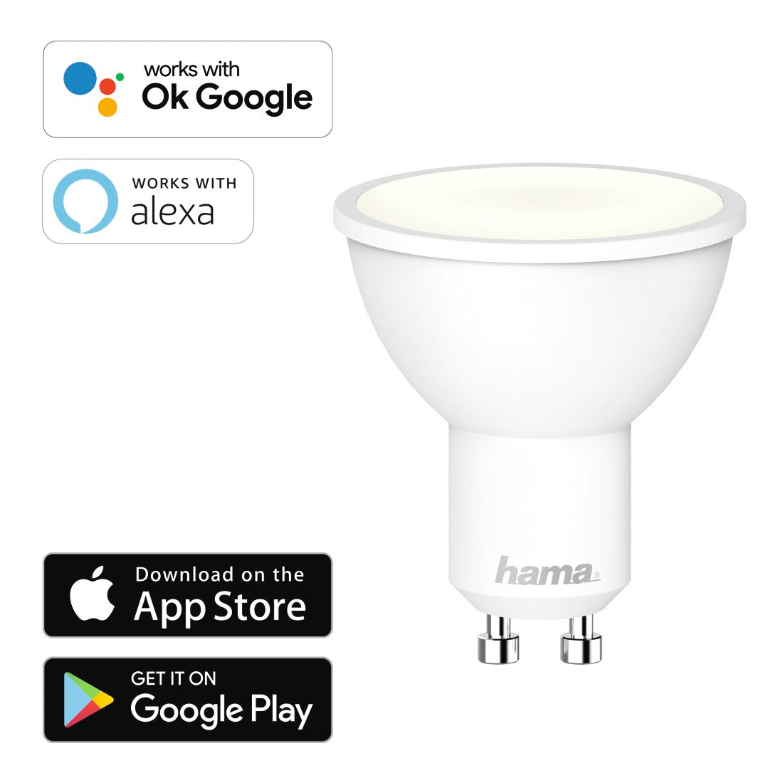 Hama 176558 WiFi-LED Light, GU10, 4.5W, white, can be dimmed