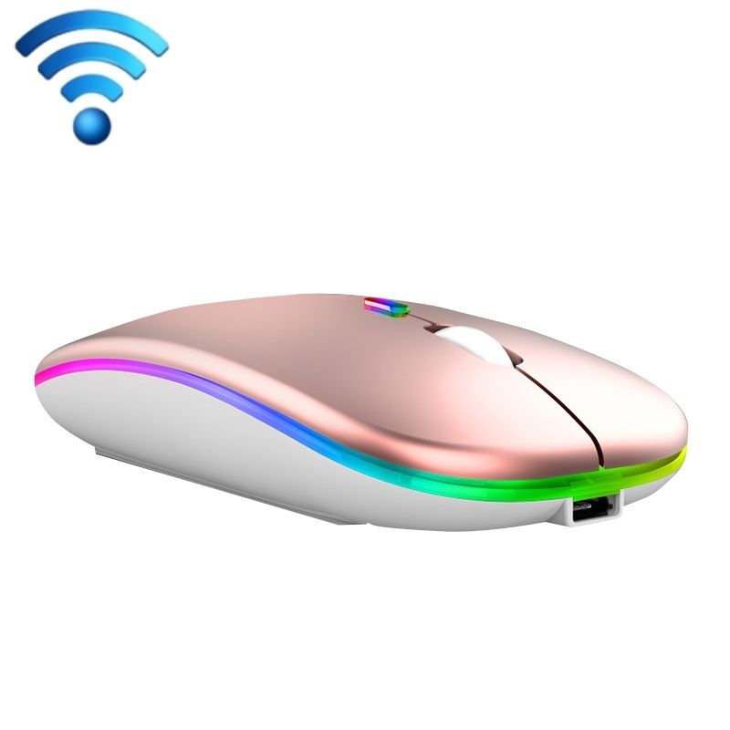 Colorful Luminous Wireless Mouse, Color: 2.4G Rose Gold 2.4G Rose Gold