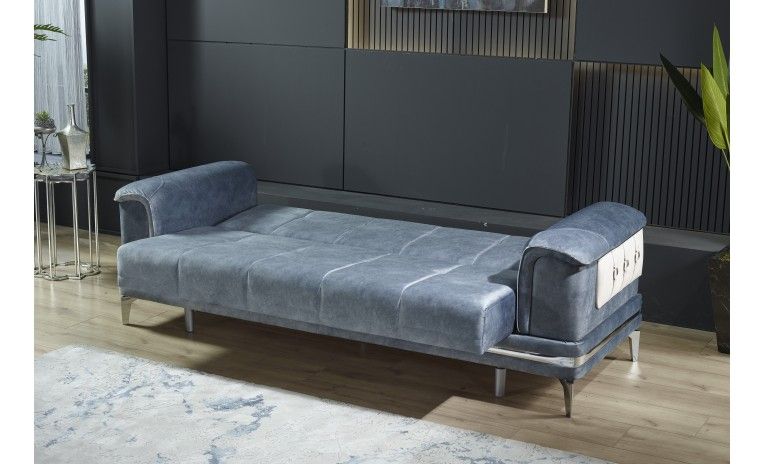 Tokyo Light Blue Sofa Bed with Storage