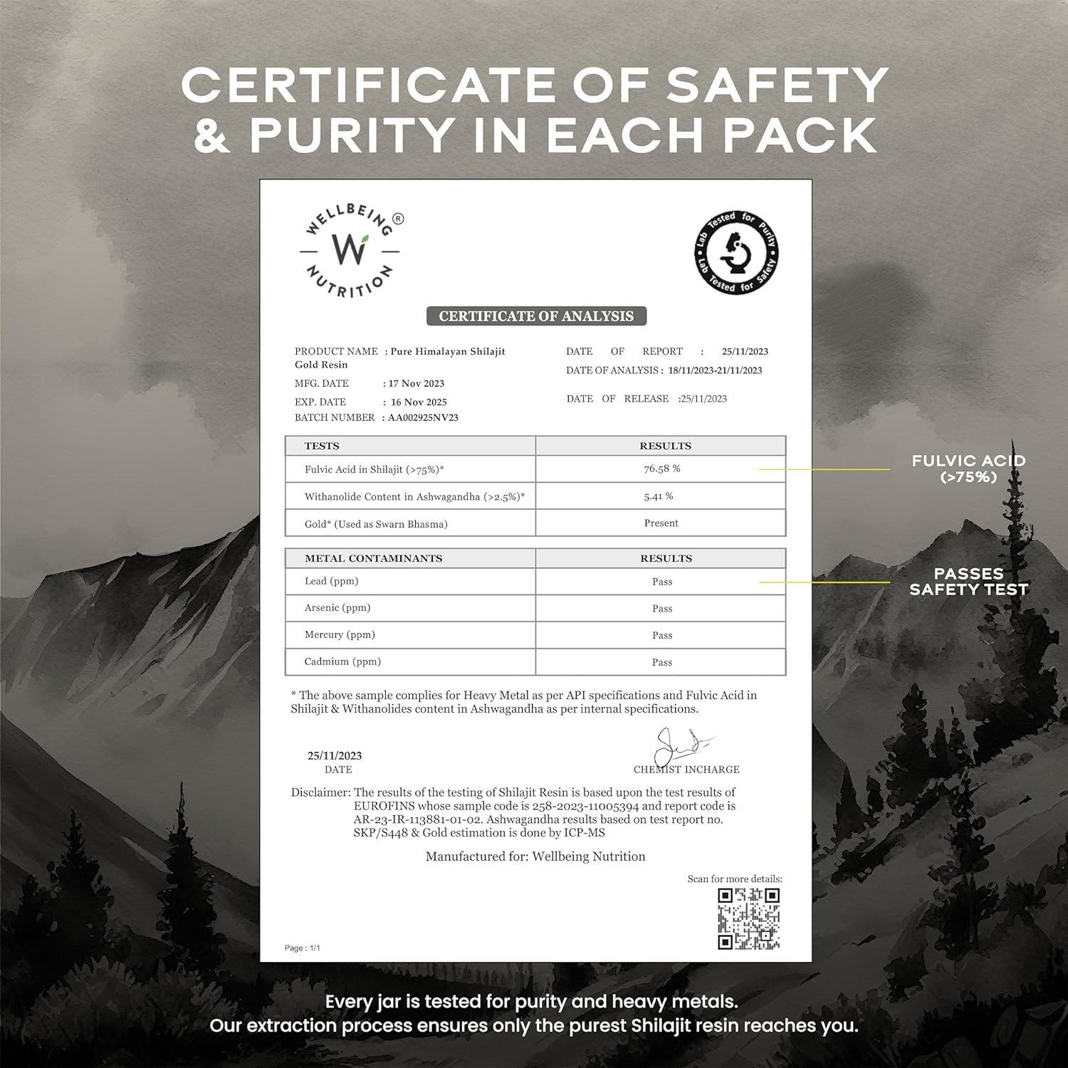 Wellbeing Nutrition Pure Himalayan Shilajit Gold Resin