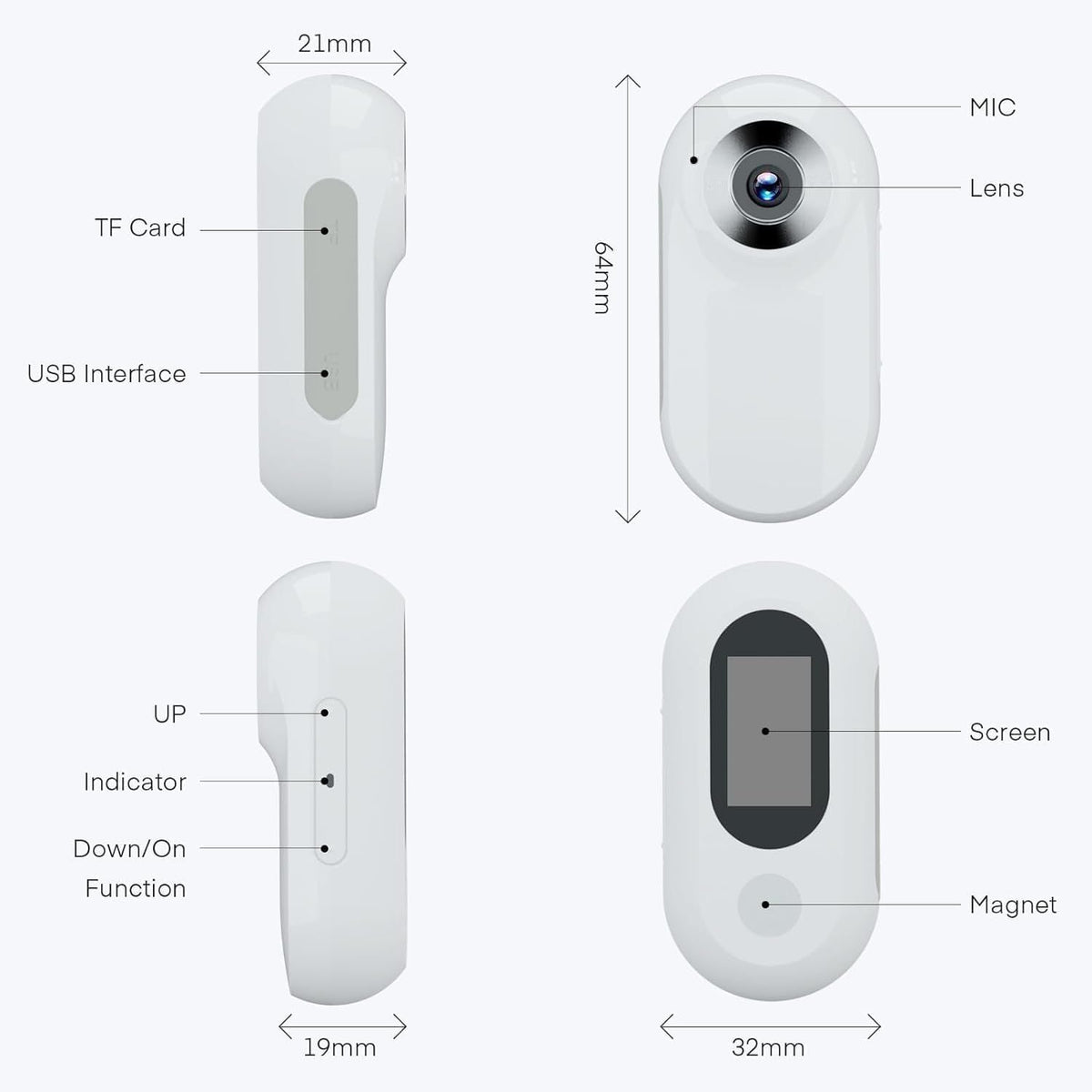 Pet Baby 1080P Cat Camera Collar Mini Body Camera No WiFi Action Camera for Cats Dogs with 32GB SD Card