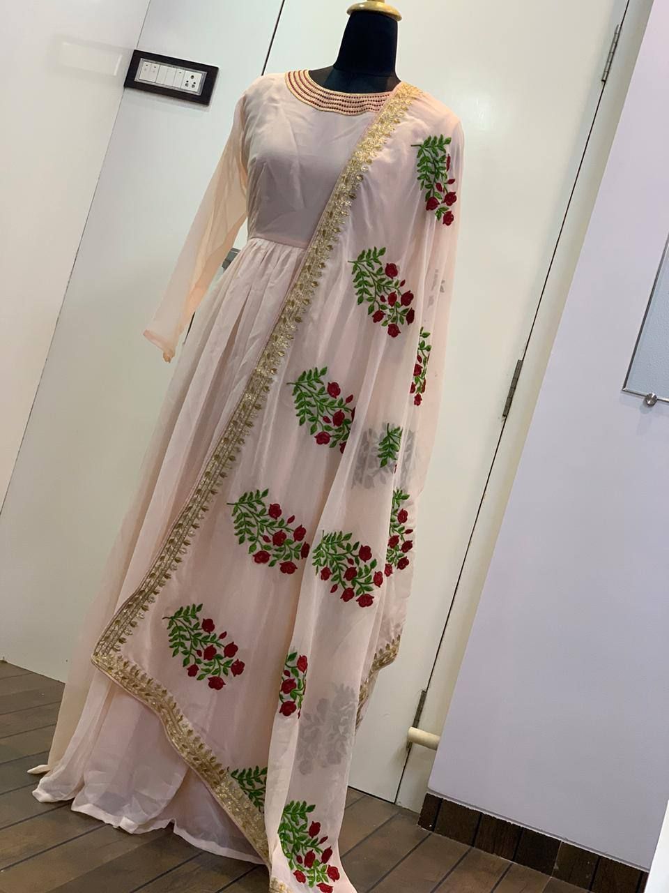 Fab Zone Party Wear Designer Gown, Pent And Beautiful Dupatta For Women