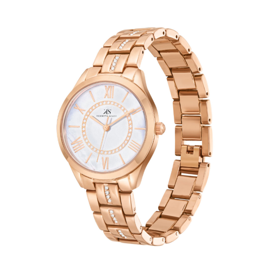 Kenneth Scott Women's Watch, White Dial Analog Watch, K23510-RBKW
