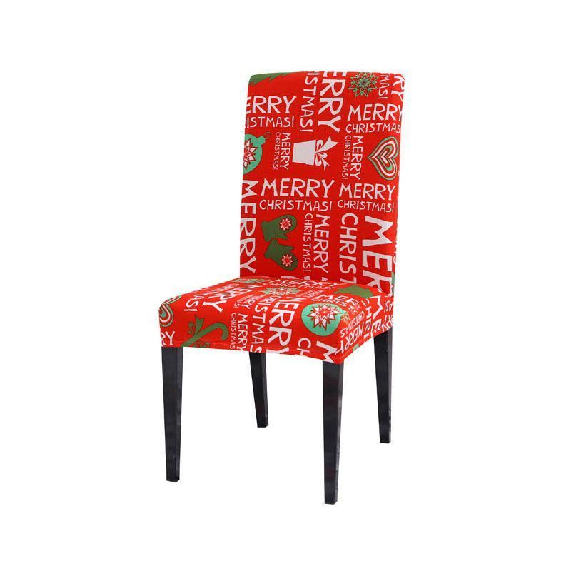 4pcs Christmas Chair Covers Elastic Dining Chair Covers For Holiday Banquet Home Party Decor