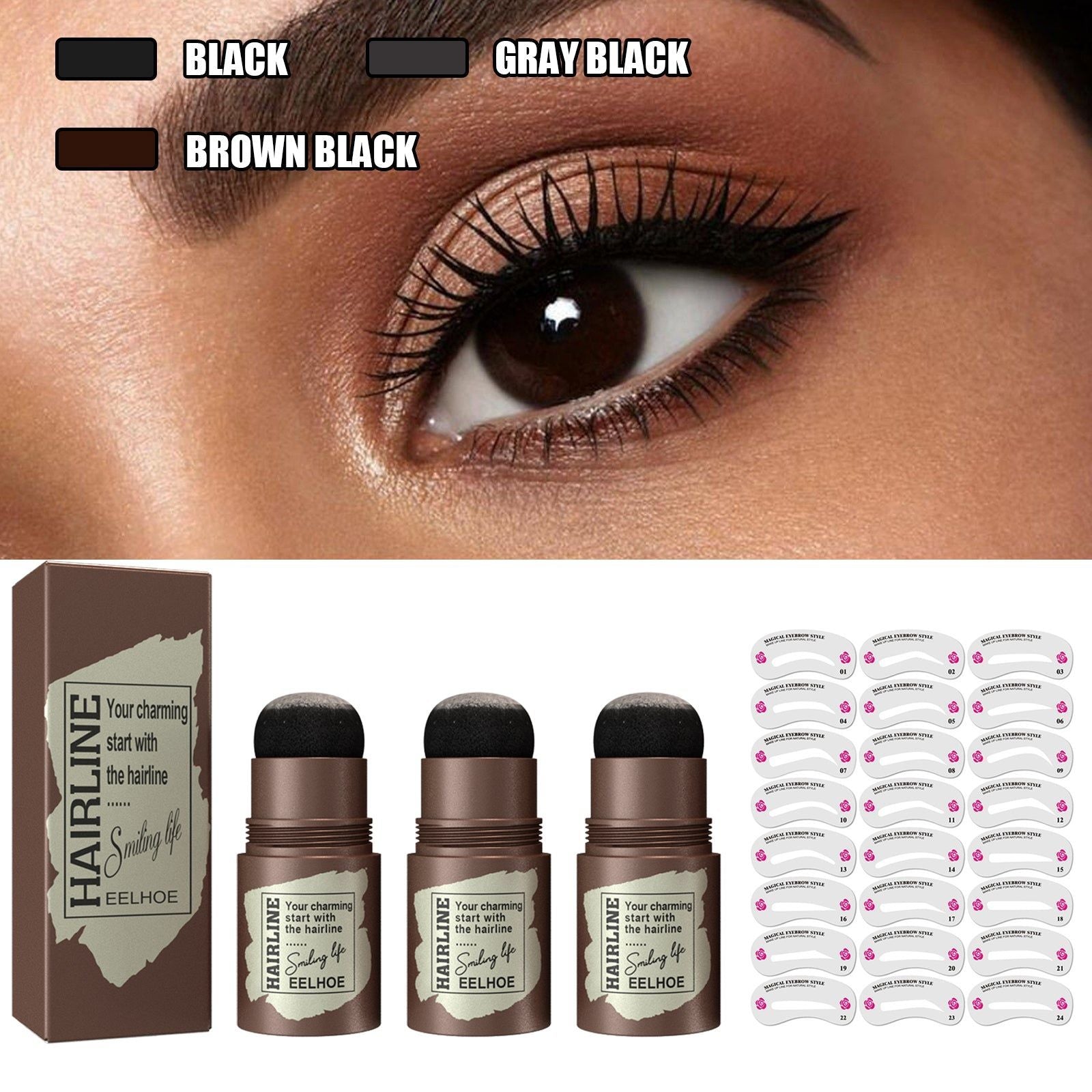 Brow Print Eyebrow Kit, Natural Quick Makeup, Lazy Eyebrow Solution, Perfect Shape ,1pcs
