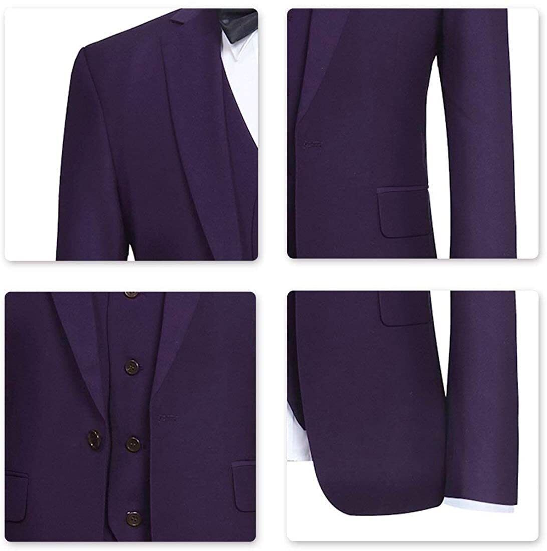 Purple Coat pant for men Vest tuxedo Slim Fit Suit For Men Blazer Jacket