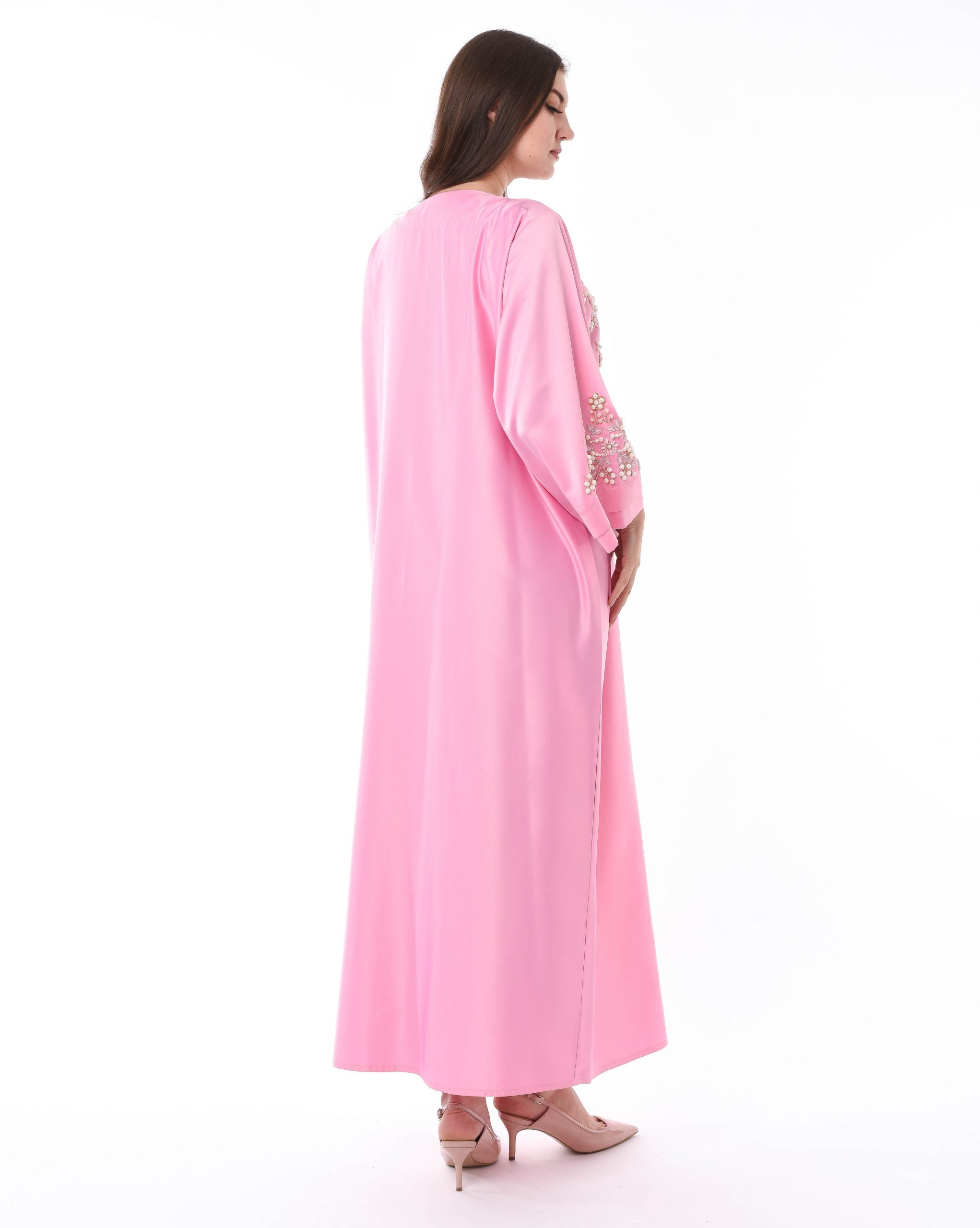 MOiSTREET Pink Hand Embroidery Kaftan