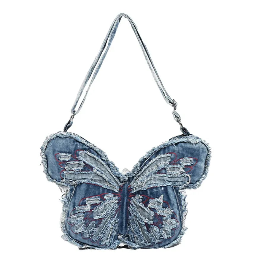 Women Butterfly Shoulder Bag Embroidery Backapck Casual Handbag