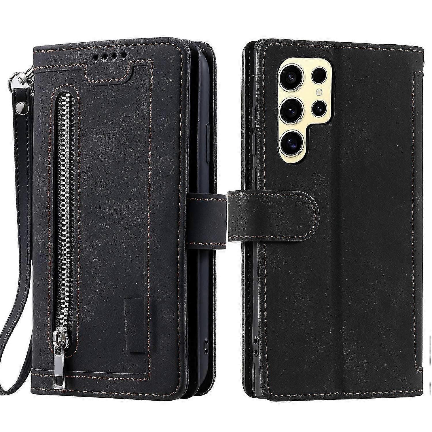 Wallet Case Compatible with Samsung Galaxy S25 Ultra - PU Leather Cover with 9 Card Slots & Magnetic Closure