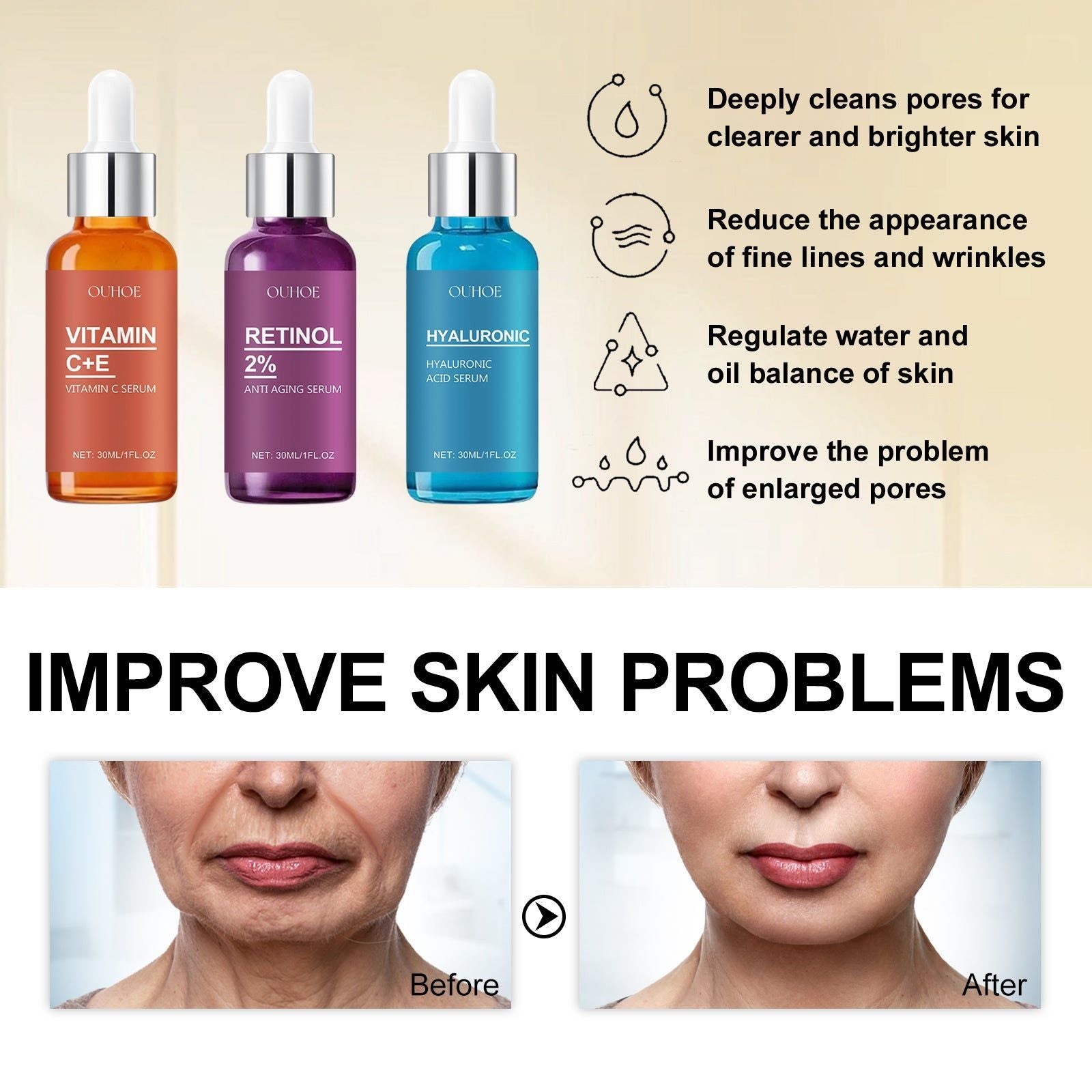 Revitalize Your Skin with Grape Fruit Essence, Anti-Aging, Moisturizing, Facial Care ,30ml