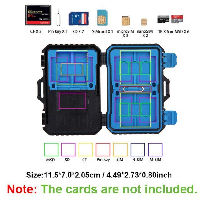 Memory card, waterproof, anti-shock, with card reader, 3.0 SD / CF, for 1 standa