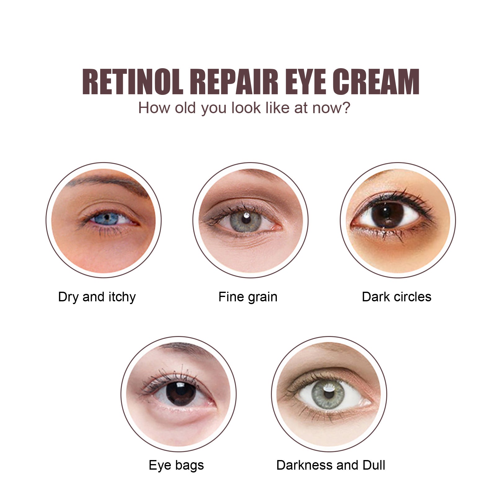 Retinol Eye Cream, Firming Wrinkle Repair, Dark Circles, Anti-Aging, Brightening ,20ml