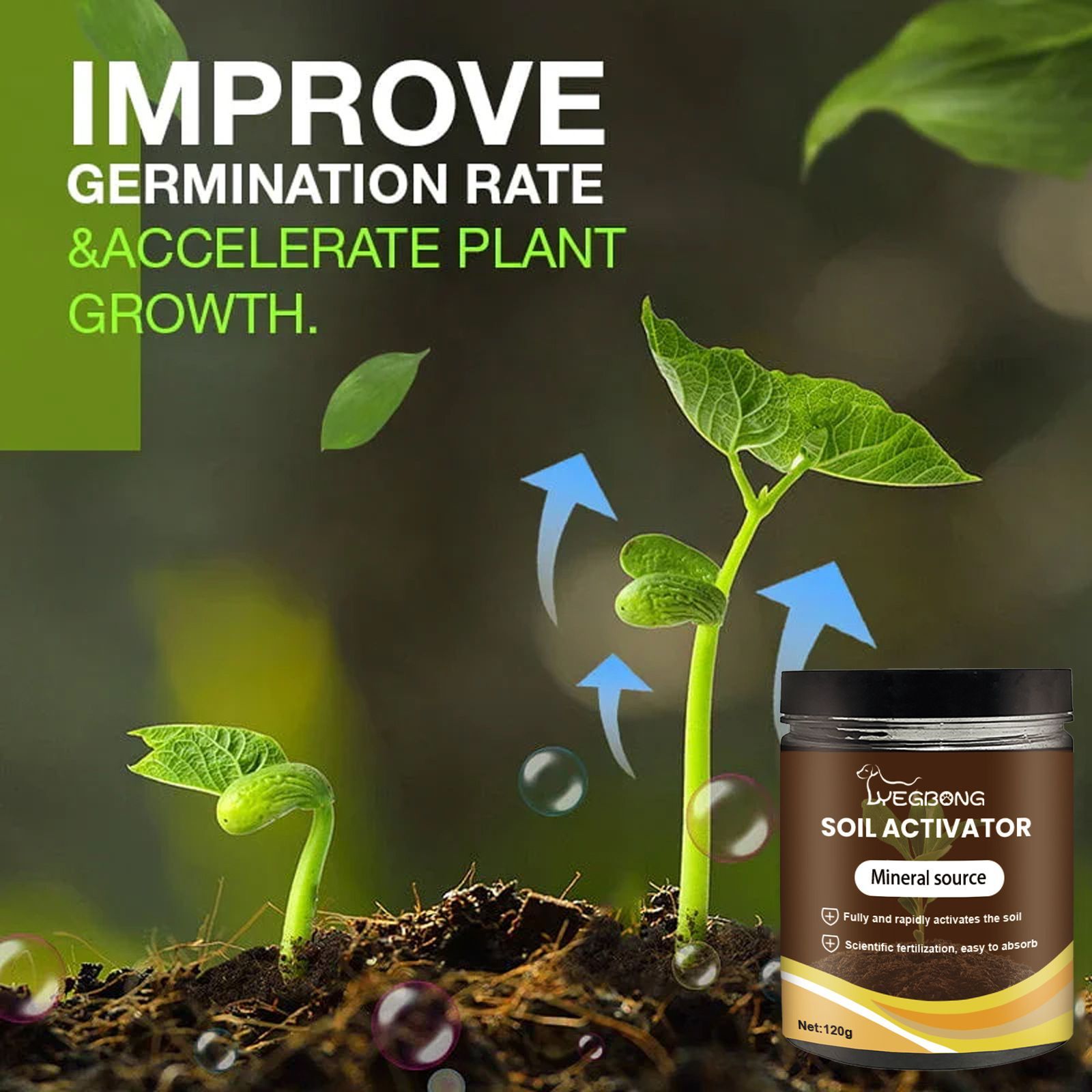 120g Soil Activator Fertilizer, Root Growth Stimulator