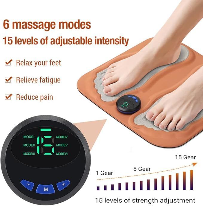 EMS Foot Massager Foot Circulation Stimulator for Pain Plantar Relief Muscle Relaxation