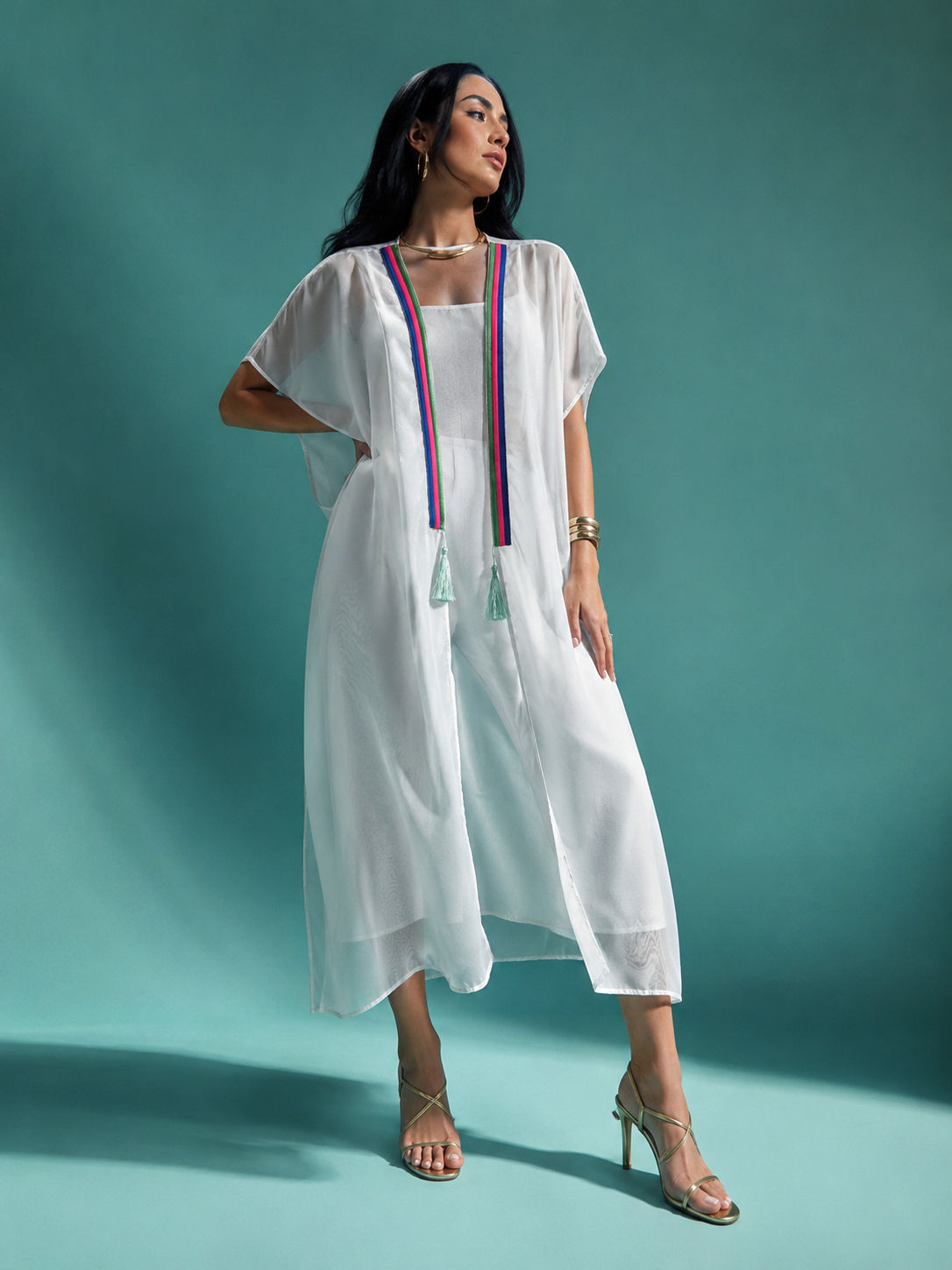 Tendresse Boutique White Satin-Like Abaya