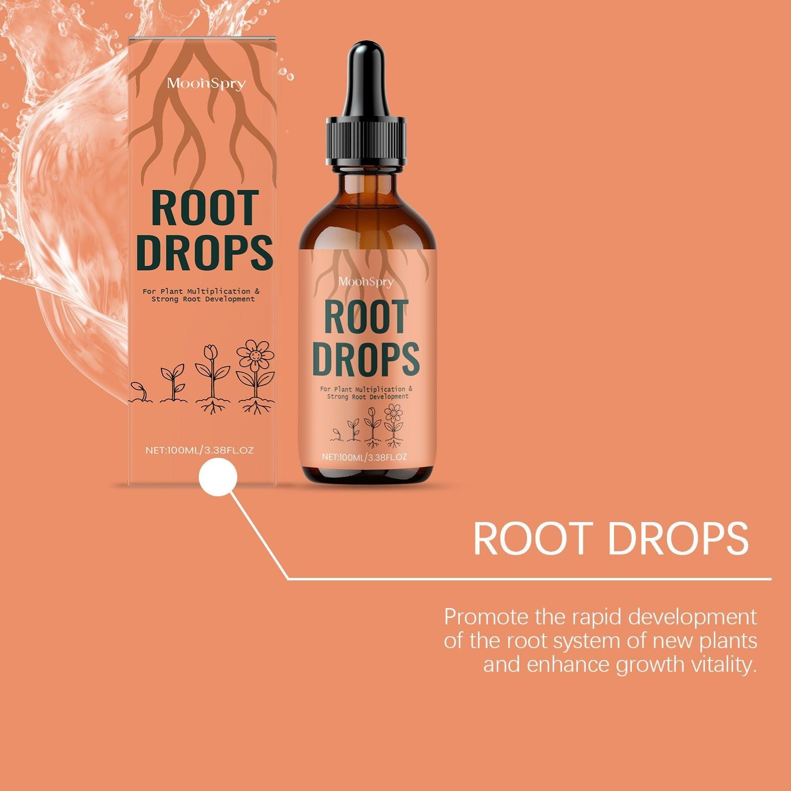 Boost Plant Nutrition, Rapid Root Growth Drops, Indoor Plant Fertilizer ,100ml