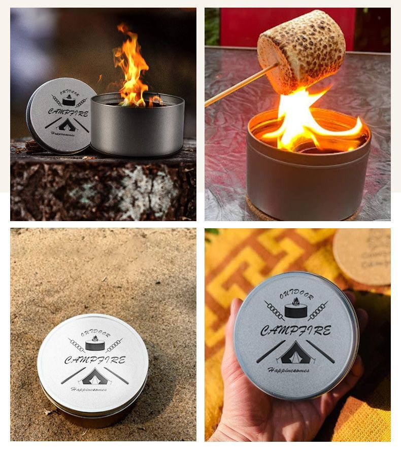 Portable Campfire Candles Smokeless Compact Fire Pit For Hiking Picnic BBQ