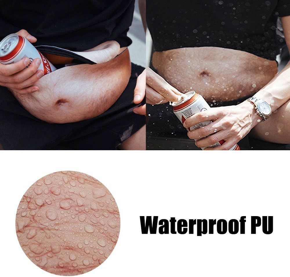 Beer Belly Fanny Pack Funny Waist Bag PU Leather Bumbag Dad BOD Bag Creative Gifts