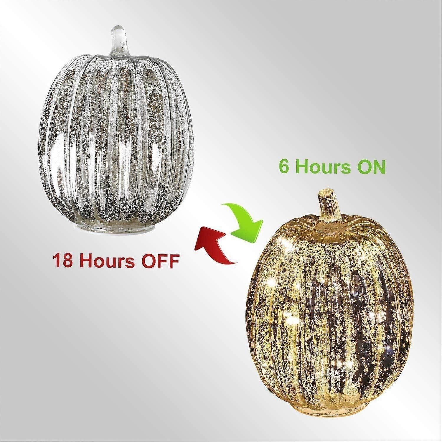 Decorative Mercury Glass Pumpkin Light
