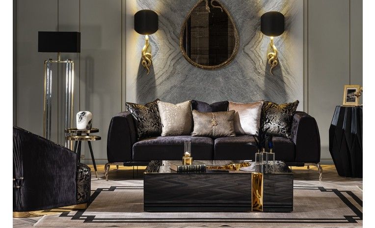 Majesty Black 3 Seater Sofa