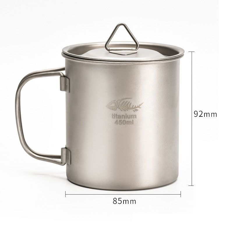 Outdoor Camping Mug Titanium Water Cup Picnic Fishing Accessory Travel Tableware