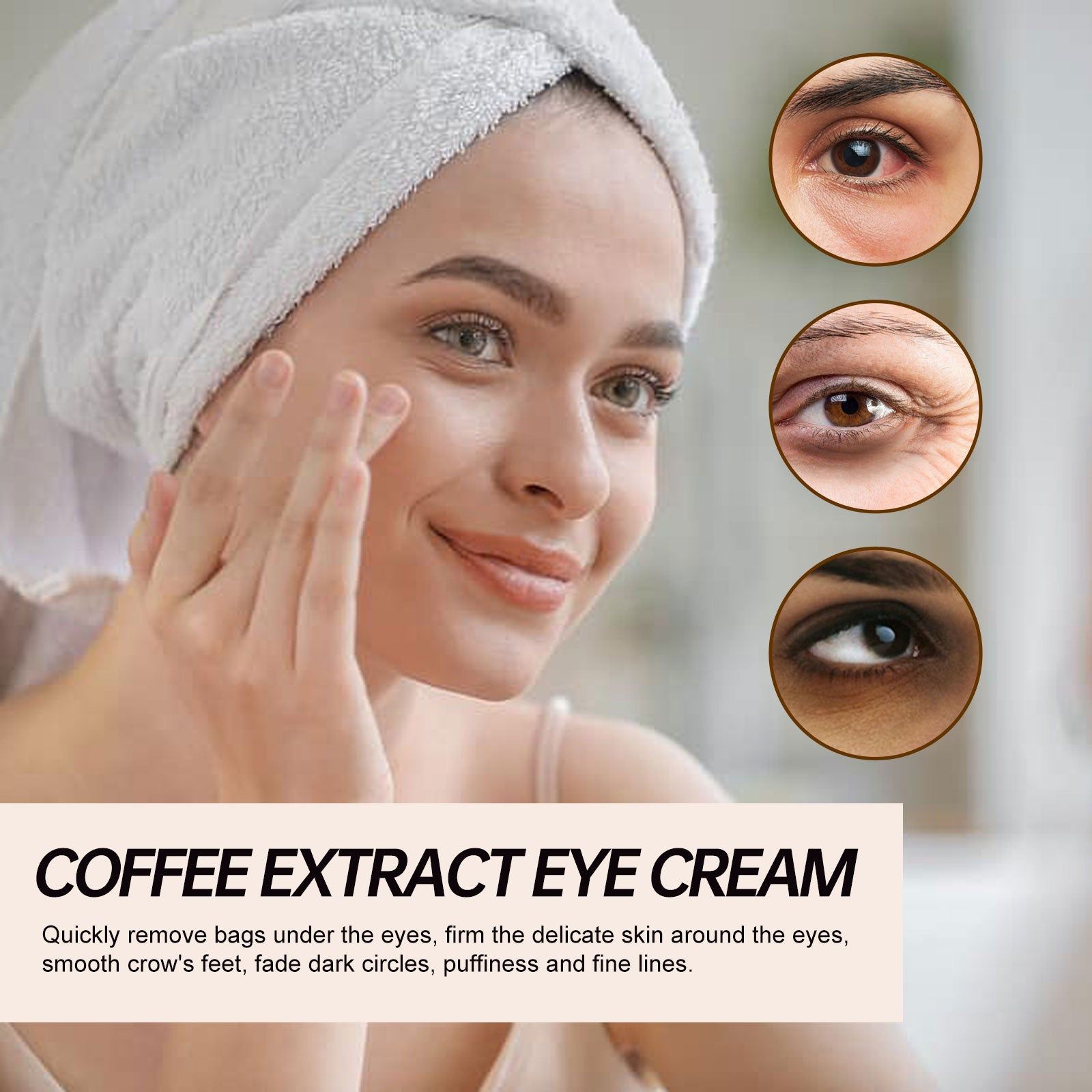 Coffee Eye Cream, Fade Dark Circles, Reduce Fine Lines, Brighten & Tighten ,57g