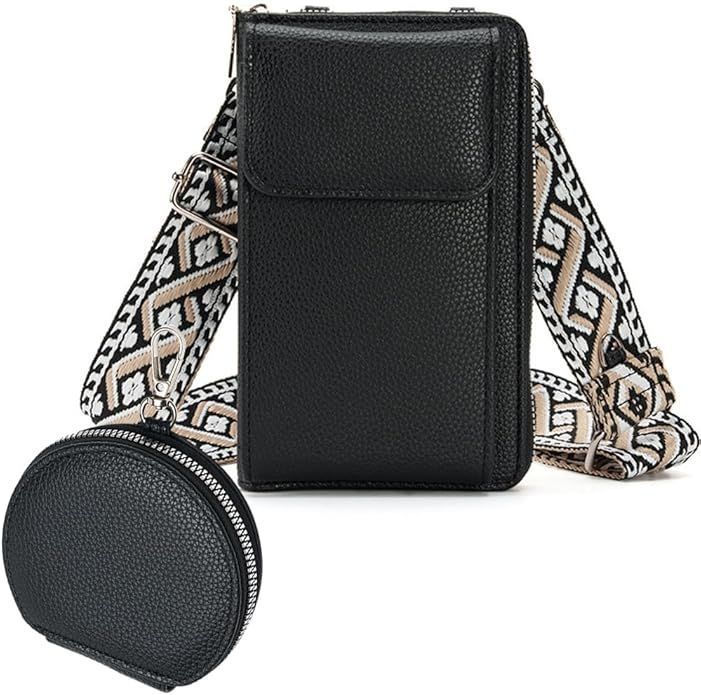Women Small Crossbody Cell Phone Purse with Detachable Coin Case
