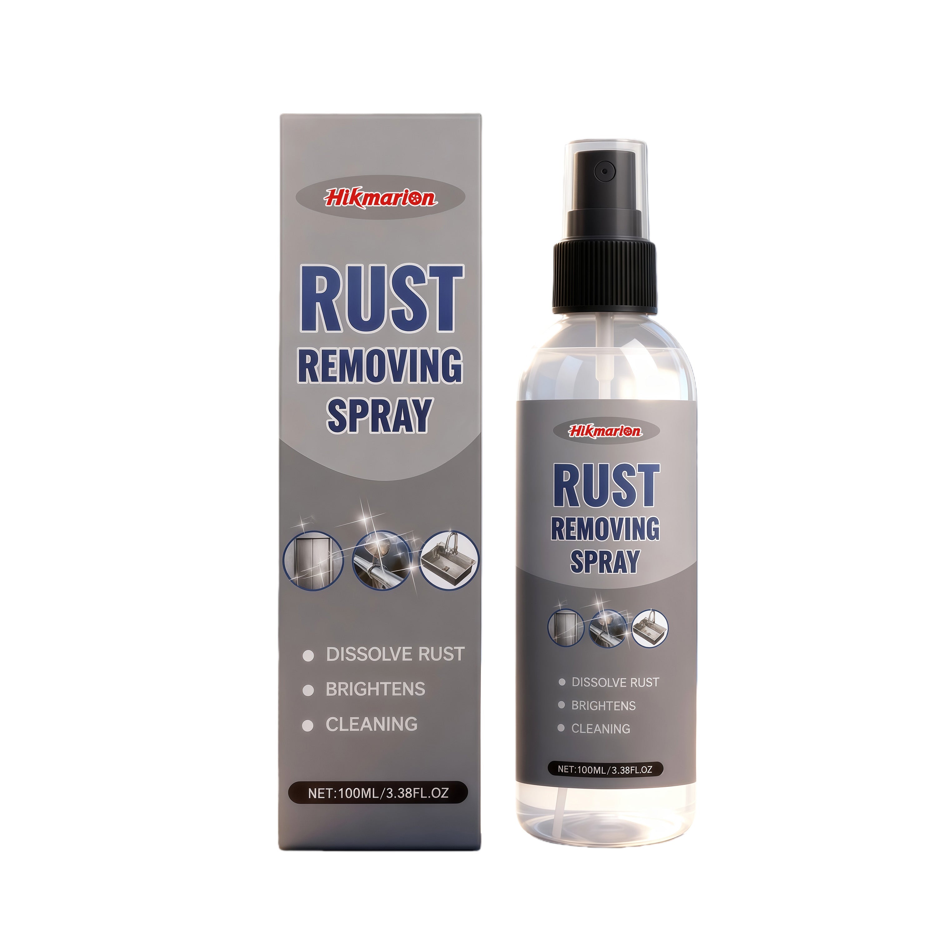 Car Rust Removal Spray, Fast Auto Rust Cleaner, Metal Brightening, DIY Car Maintenance ,100ml