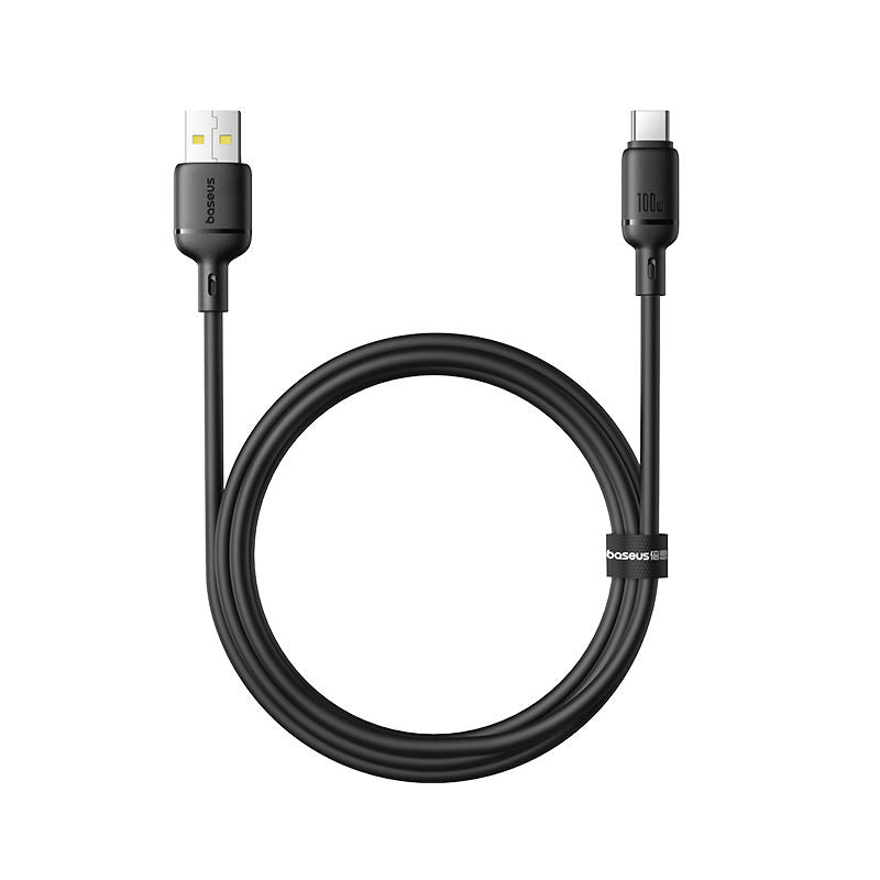Baseus Silky Series 100W Fast Charging Cable USB to Type-C, 2 m, Cluster Black