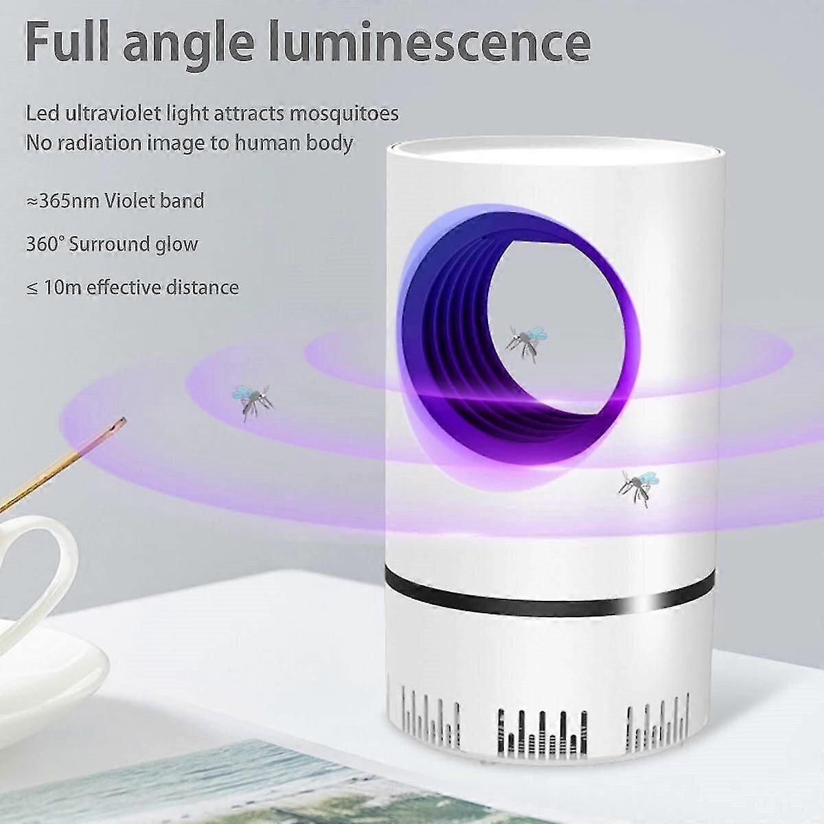 LED Mosquito Killer Lamp USB Rechargeable Outdoor Indoor Photocatalyst Bug Zapper with Air Circulation & Night Light