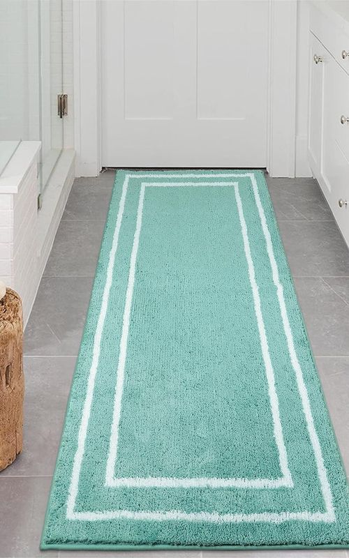 AIESY® Beautiful Runner Double Border Design Non-Slip Bath Mat