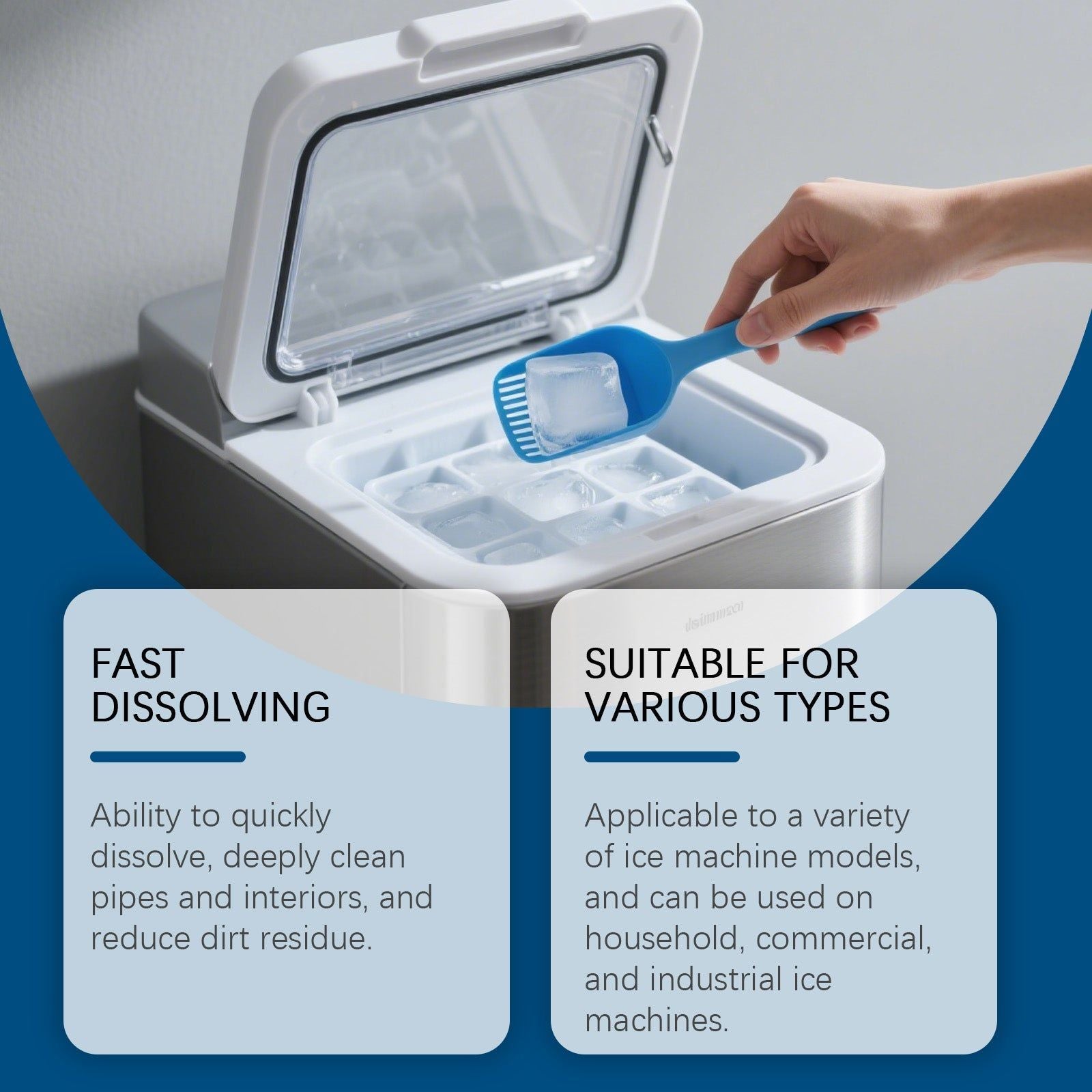 Deep Cleaning Ice Maker Descaler, Scale Removal, Odor Elimination for Household and Commercial Use ,237ml