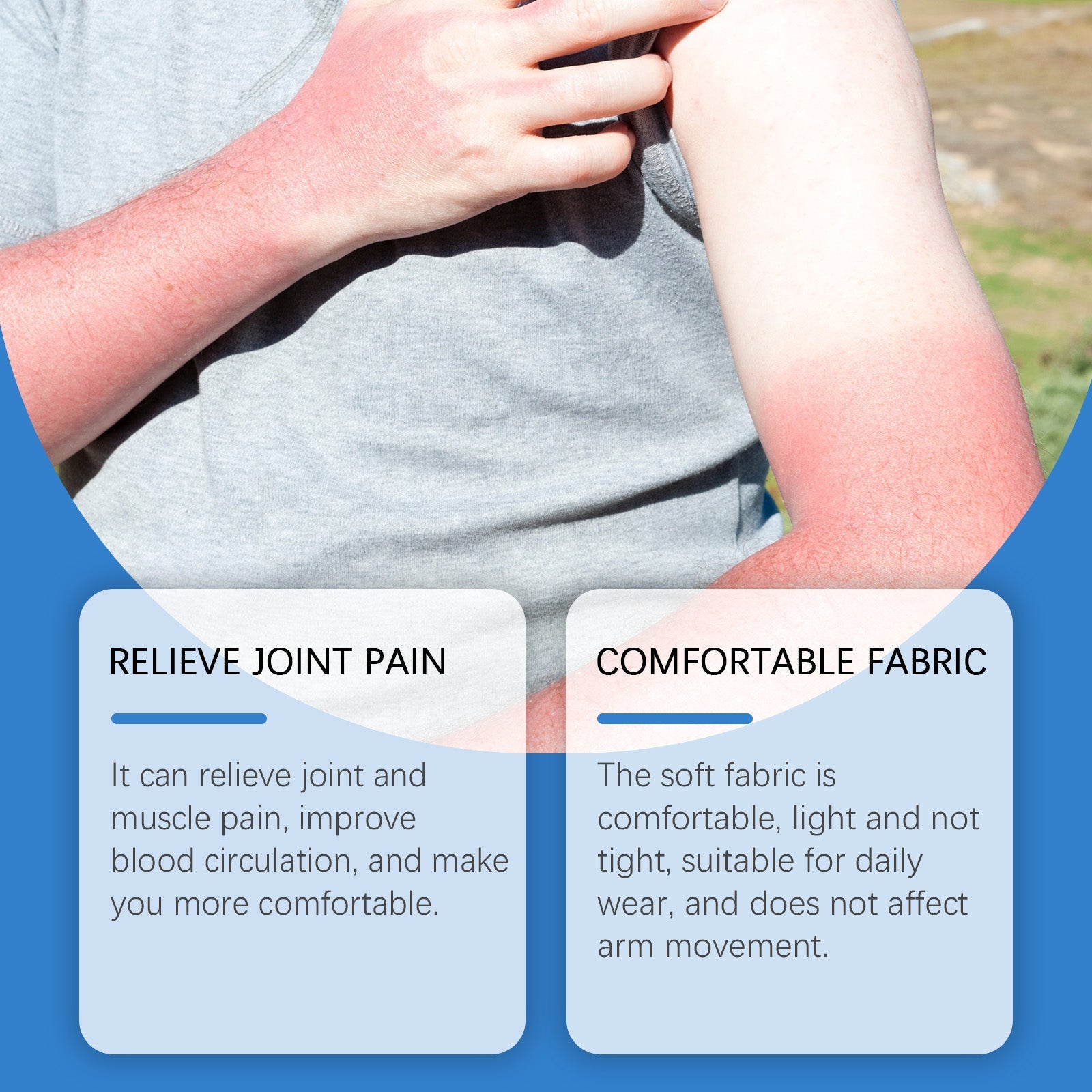 Cooling Compression Arm Sleeve for Joint Pain Relief, Body Care, Daily Comfort ,1Pair