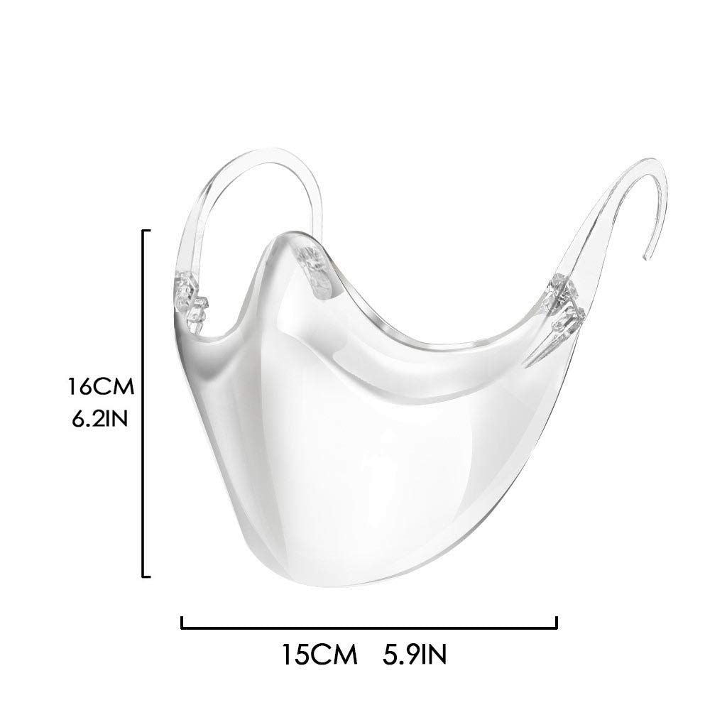 Clear Face Mask Transparent Face Shield Durable Protective Mask Washable Reusable Mouth Cover