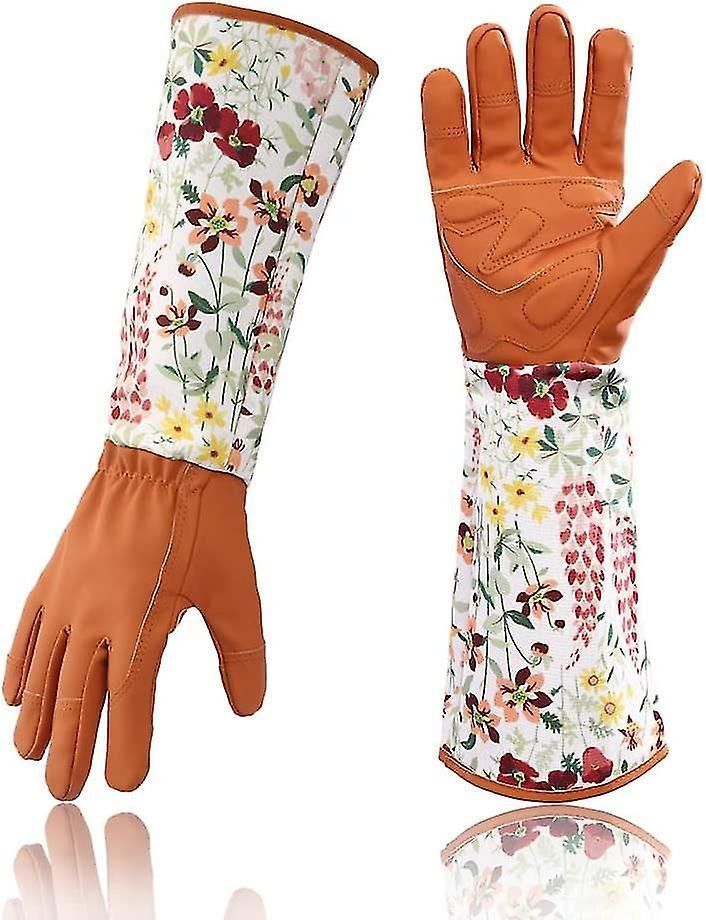 Gardening Rose Leather Gloves Women Extended Pro Gloves Rose Pruning Garden For Mother And Grandmother Gardening Gifts (red)