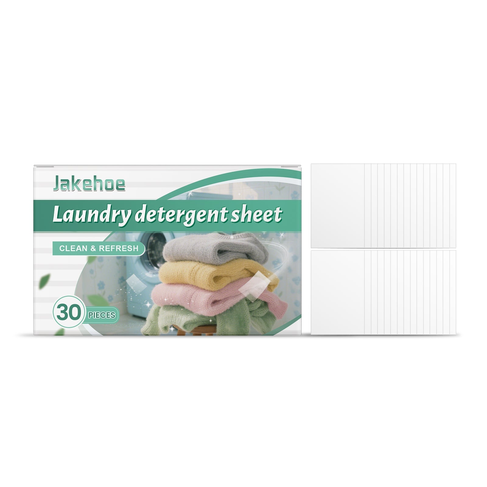 Deep Cleaning Laundry Tablets, Remove Stains, Fresh Clothes, Eco-Friendly ,30pcs