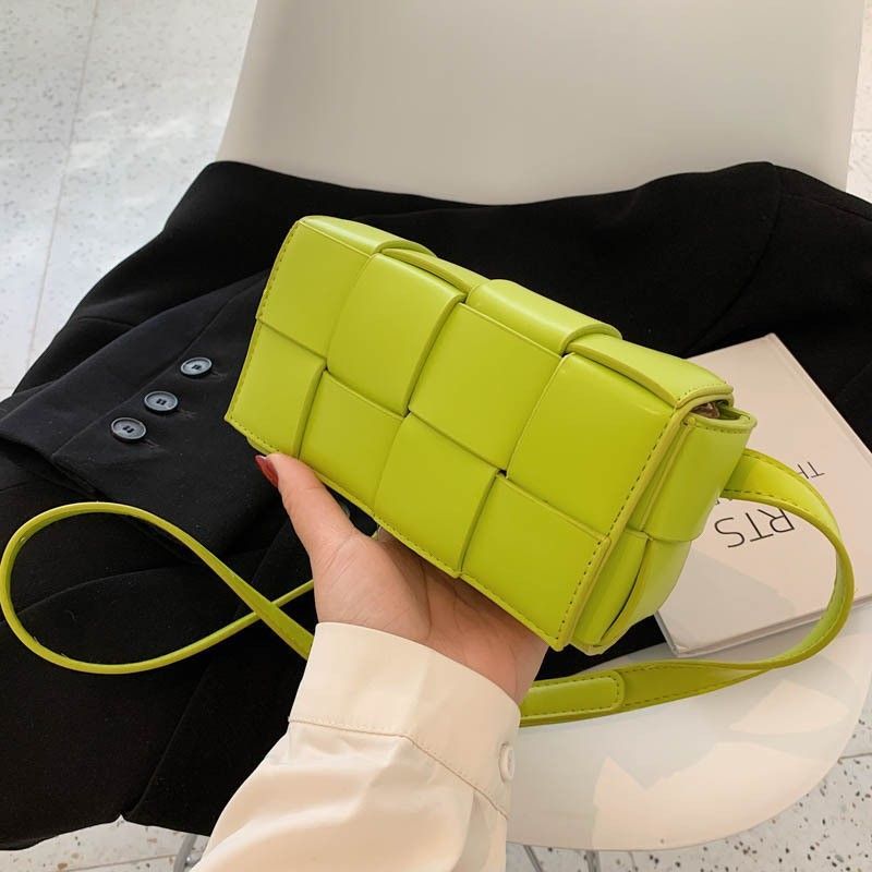 Leather Woven Small Waist Bag Underarm Bag Female Shoulder Hand Messenger Bag