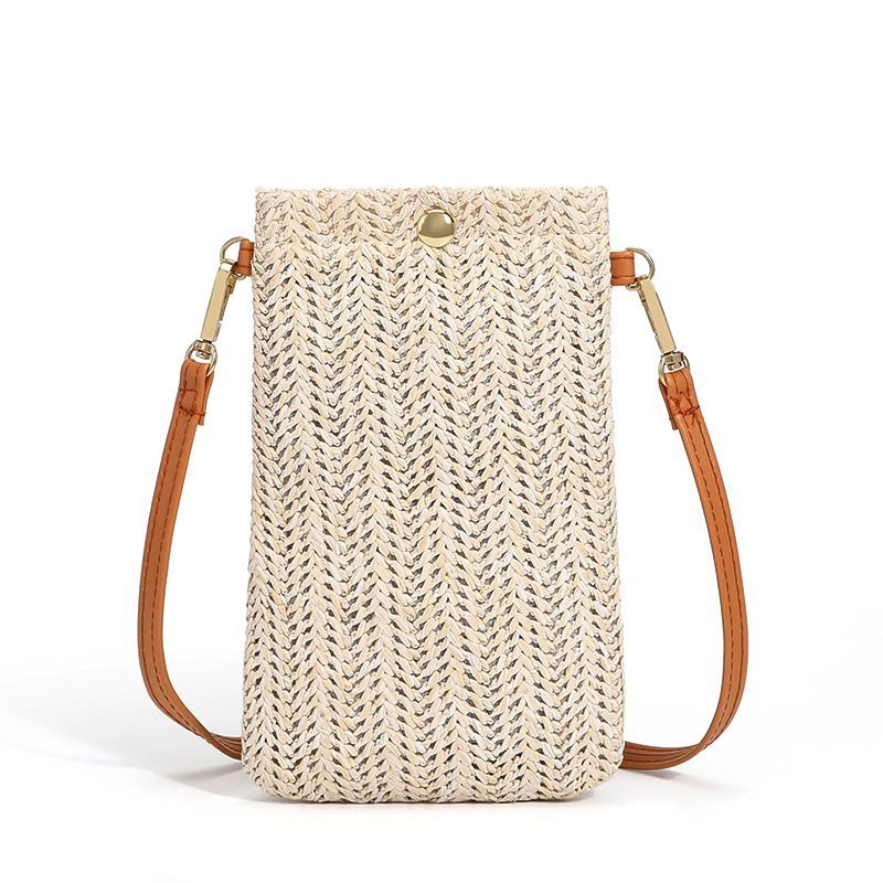 Women Straw Crossbody Shoulder Bag Small Cell Phone Purse Beach Woven Rattan Bags