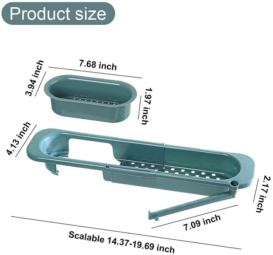 Kitchen Sink Holder Storage Basket Telescopic Drain Rack Dishwashing Filter Sponge Organizer