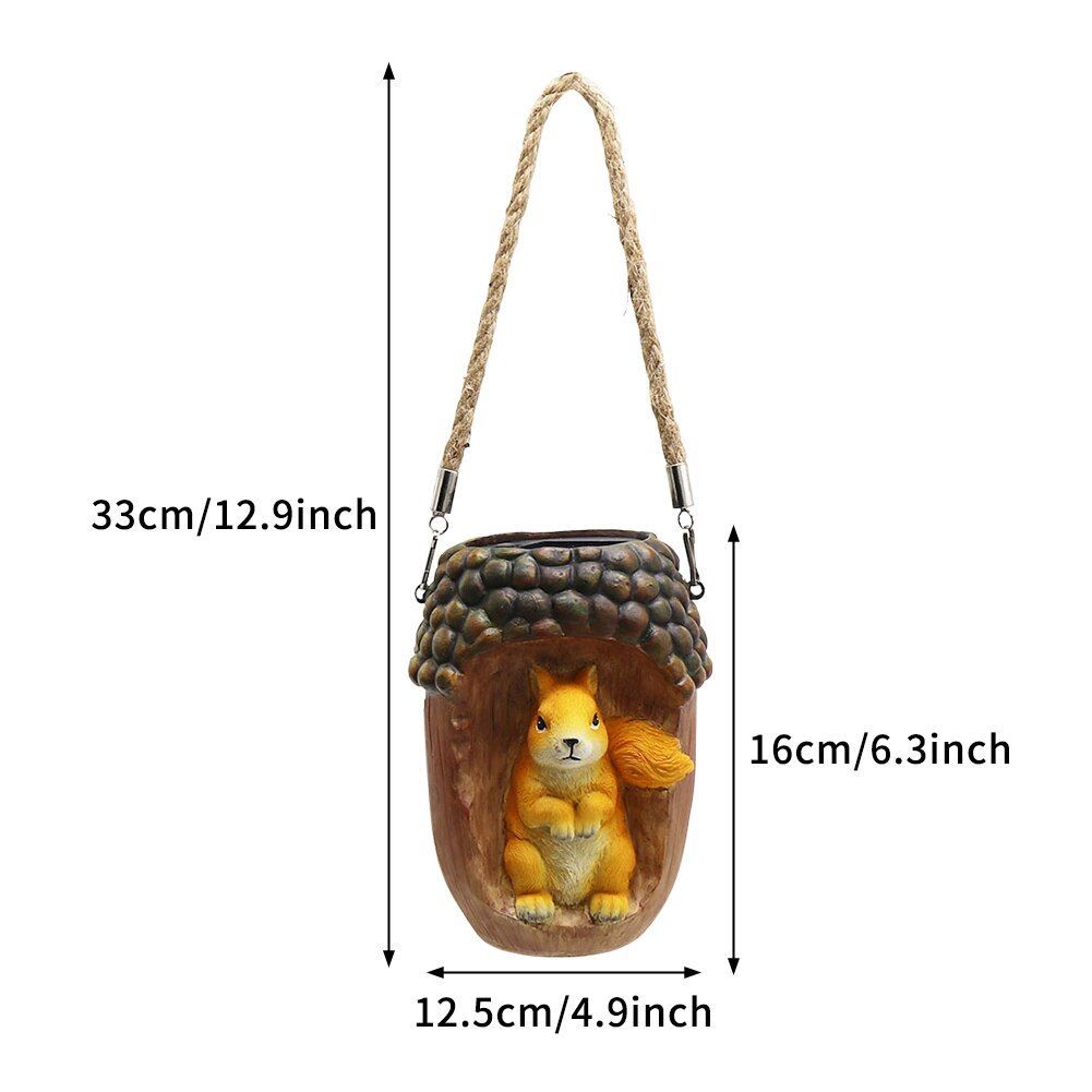 Solar Hanging Light Owl Tree Stump Lamp Lanterns Animal Statue Lanterns Garden Decoration