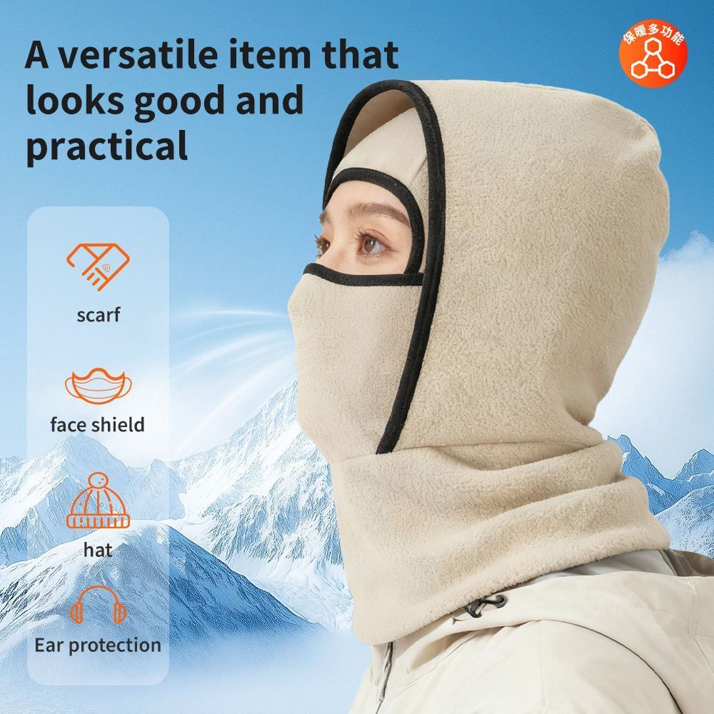 Winter Double-layer Polar Fleece Balaclava Full Face Neck Protection Cycling Ski Mask