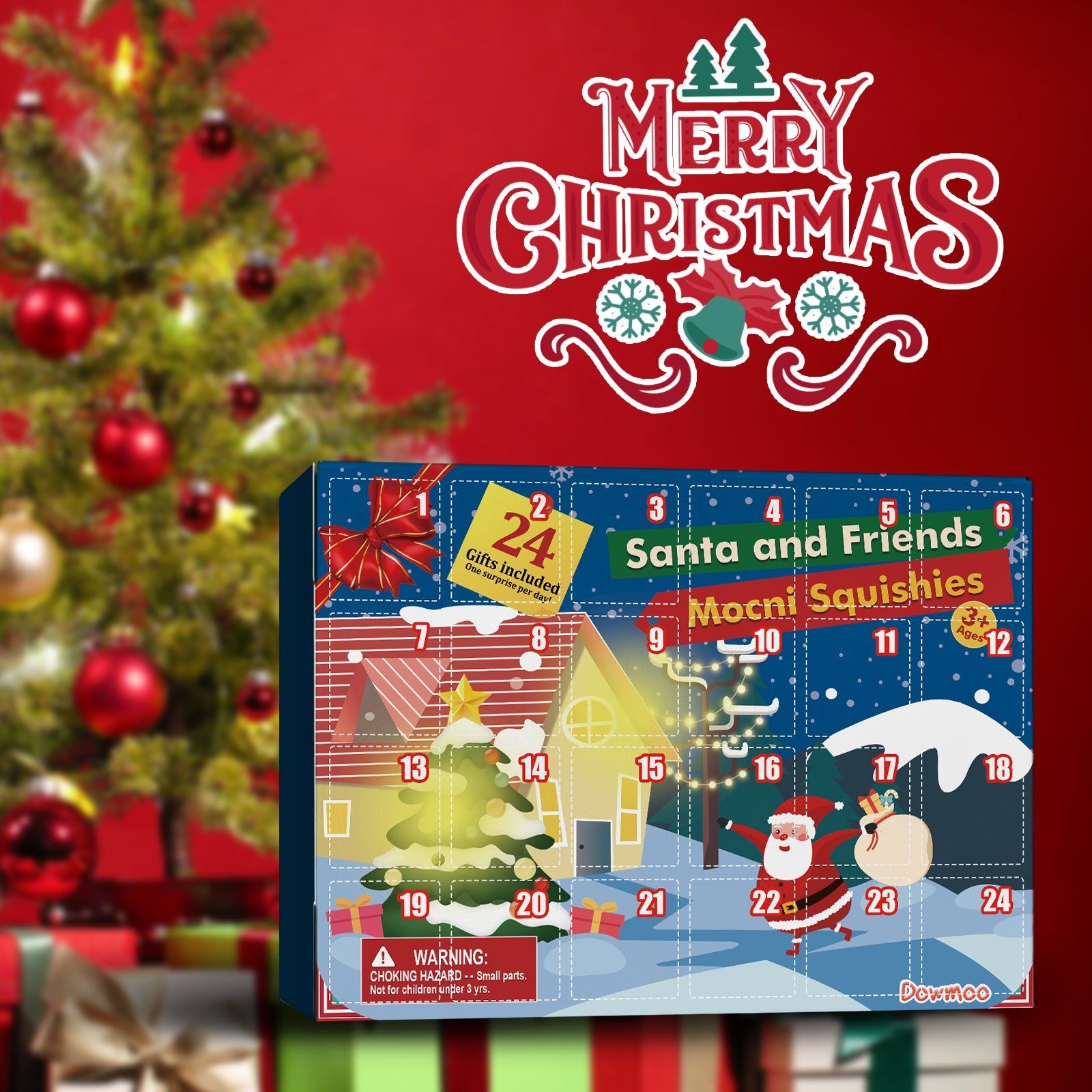 Celebrate Christmas with Fun, Stress-Relief Silicone Knead Advent Calendar, Surprise Blind Box Toys ,24grid