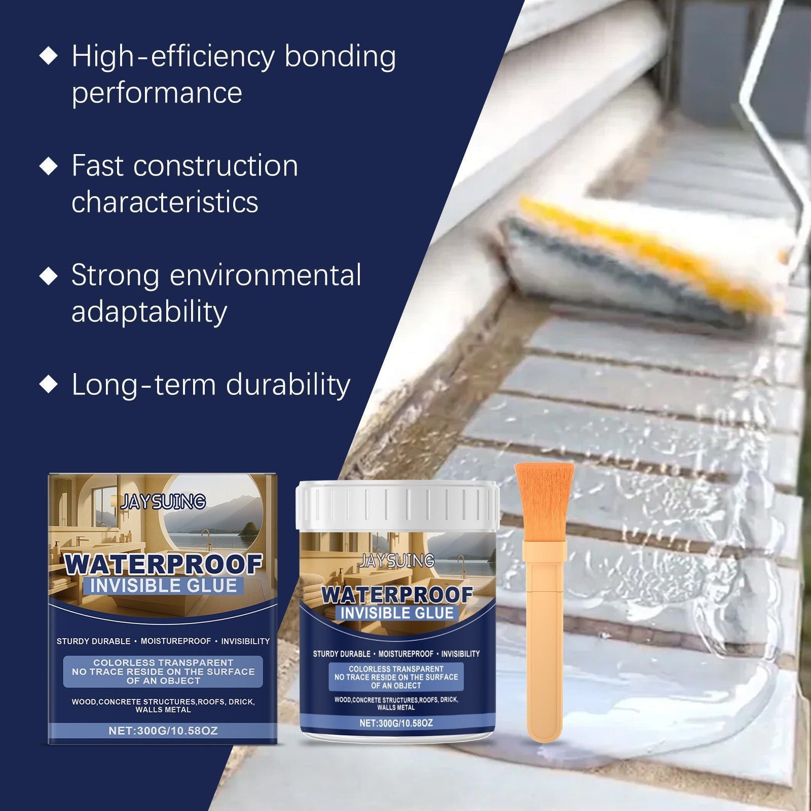 High-Strength Waterproof Bonding Adhesive, Fast Dry, Temperature Resistant, Tile and Roof Sealant ,1 set