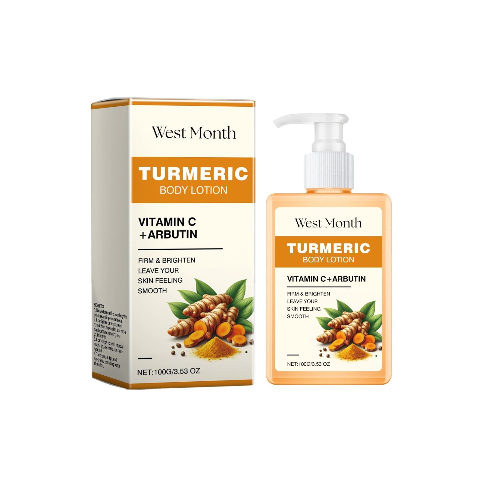 Brightening Turmeric Body Lotion for Glowing Skin, Deep Moisturizer, Anti-Aging, Body Care ,100g