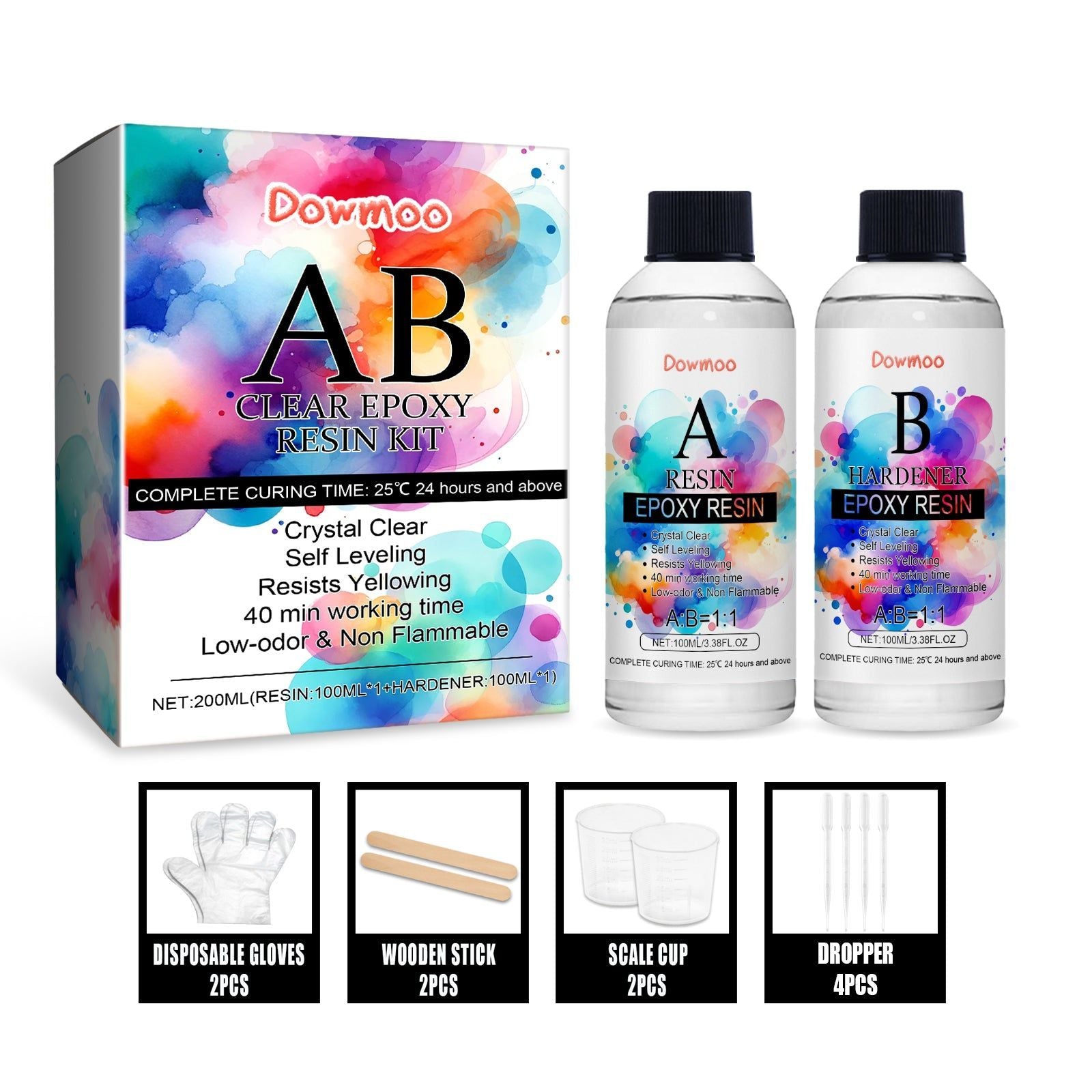 Create Stunning DIY Art with Clear Epoxy Resin Kit, High Transparency, Yellowing Resistance ,1set