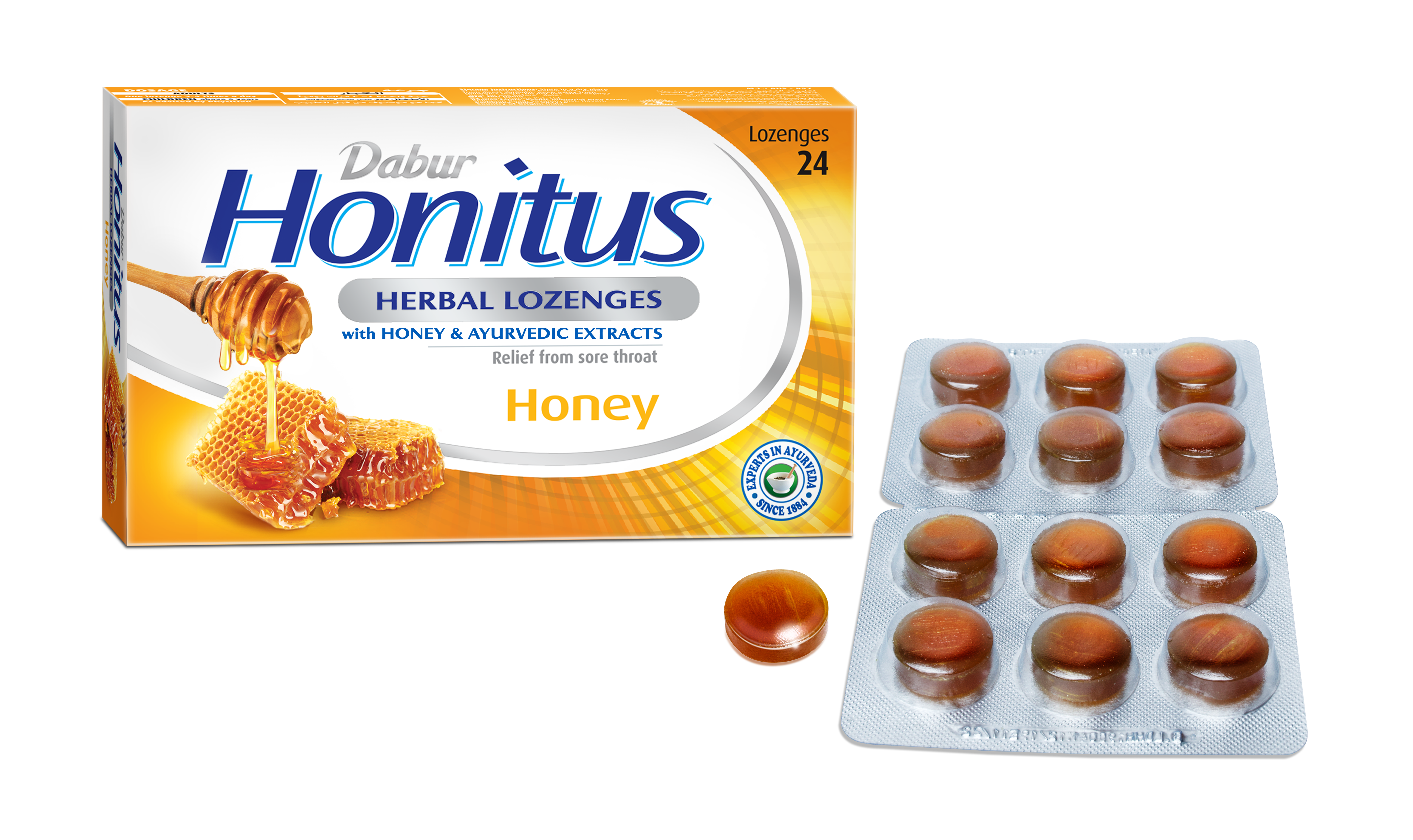 دابور هونيتوس أقراص عشبية - عسل، 24 قرص