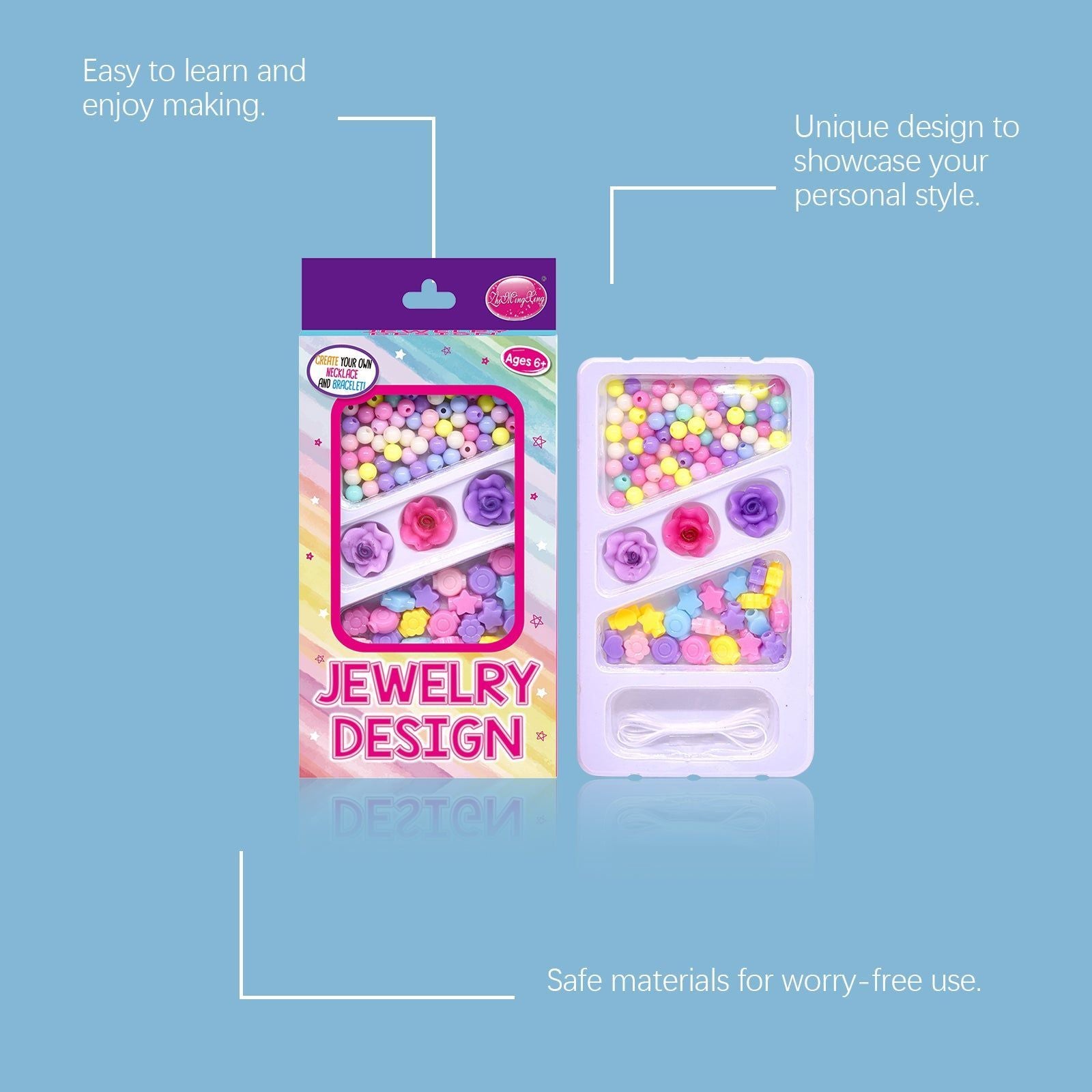 Creative Kids Bracelet Set, DIY Jewelry Kit for Parent-Child Fun, Safe and Educational ,1 set