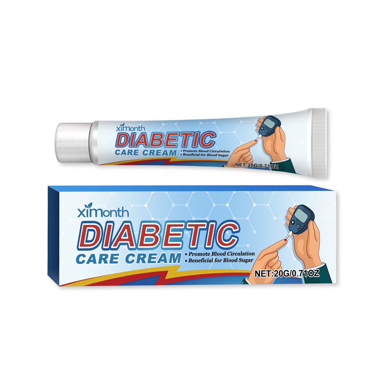 Body Care Cream for Diabetic Wounds, Moisturizing, Soothing, Fast Healing ,20g