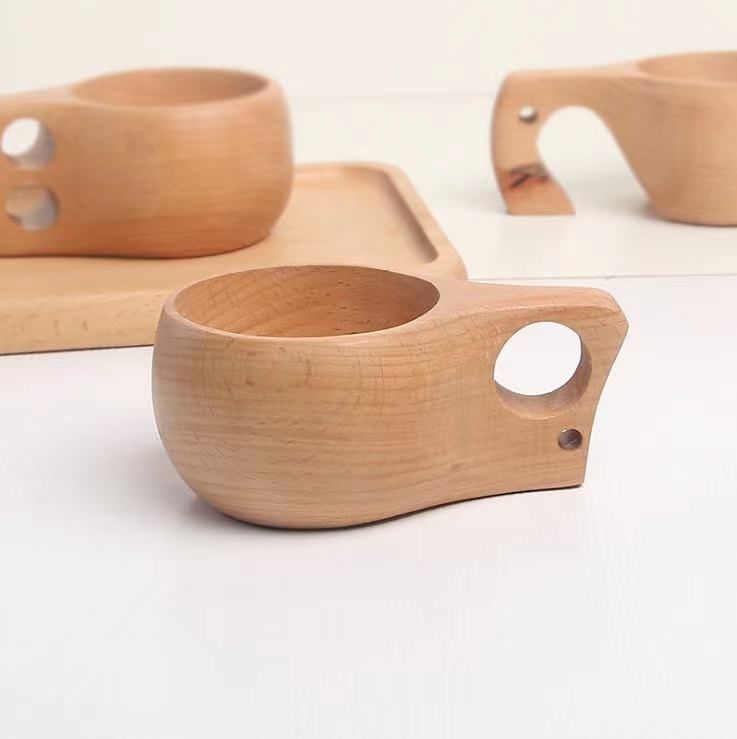 Novelty Wooden Camp Mug Wood Tableware Coffee Tea Mug Drinking Cup