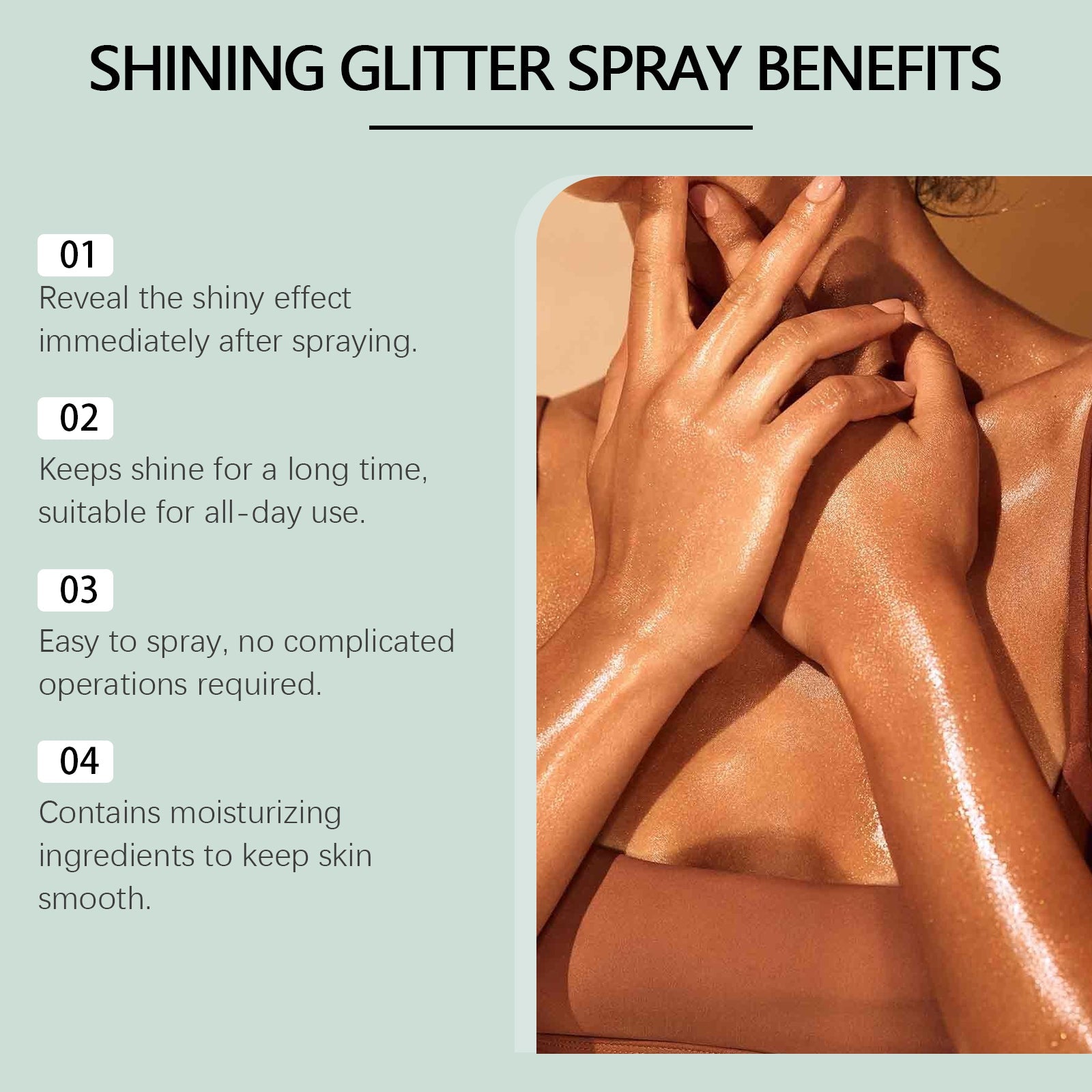 Shining Glitter Spray for Face Makeup, Long-Lasting Brightening, Sparkle & Glow ,100ml
